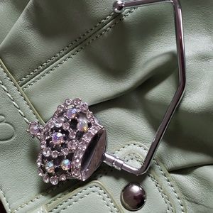 Purse/Bag Hook NWOT Gem Crown Silver with Large Rhinestone.